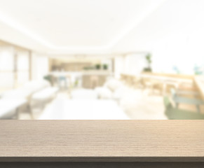 Table Top And Blur Restaurant Of Background