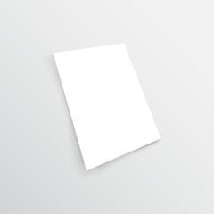 Blank white brochure. book mockup presentation. blank magazine mockup on light grey background. Vector illustration.