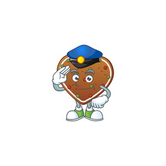 A cartoon of gingerbread love dressed as a Police officer