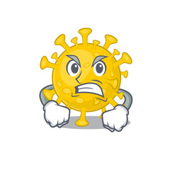Obraz na płótnie Canvas Corona virus diagnosis cartoon character design with angry face