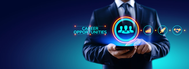 Career opportunity personal growth business concept on screen.