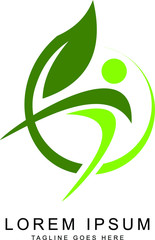 leaf people logo template