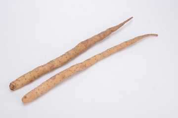 Fresh yam on white background.stock photo