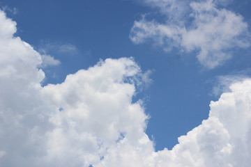 the beauty of white clouds in the blue sky