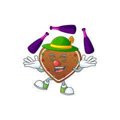 Gingerbread love cartoon character concept love playing Juggling