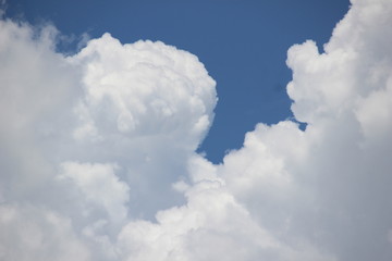 the beauty of white clouds in the blue sky