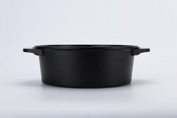 Thickened non stick pan on white background