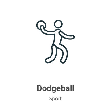 Dodgeball outline vector icon. Thin line black dodgeball icon, flat vector simple element illustration from editable sport concept isolated stroke on white background