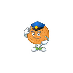 A cartoon of molasses cookies dressed as a Police officer