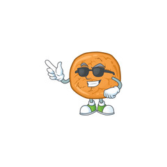 Cute molasses cookies cartoon character design style with black glasses