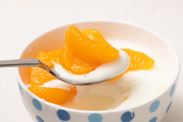 みかん　缶詰みかん　ヨーグルト　朝食　ダイエット　女性