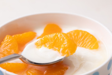 みかん　缶詰みかん　ヨーグルト　朝食　ダイエット　女性