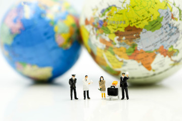 Miniature people : coronavirus covid 19 infected patient  tourist asia with quarantine and outbreak.