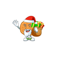 Molasses cookies Cartoon character of Santa with box of gift