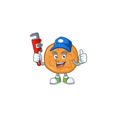 Smart Plumber worker of molasses cookies cartoon character design
