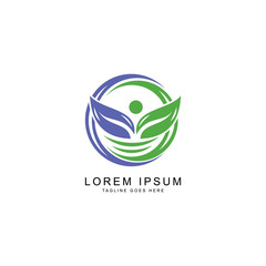 leaf people logo template