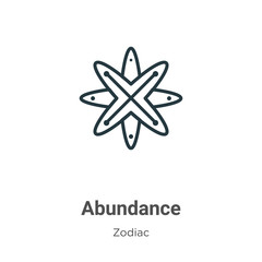 Abundance outline vector icon. Thin line black abundance icon, flat vector simple element illustration from editable zodiac concept isolated stroke on white background