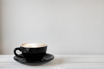 cup of coffee on table in cafe ,Morning light