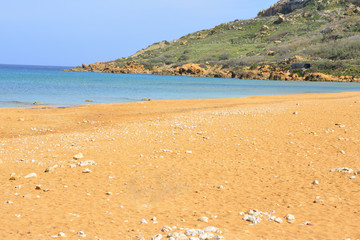 Ramla beach in Malta in March