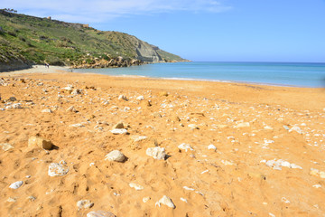 Ramla beach in Malta in March