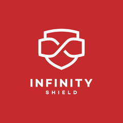 Infinity Shield logo designs concept vector, Secure and Infinity logo symbol icon