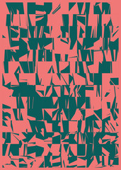 Abstract Random Color Polygones Generative Art background illustration