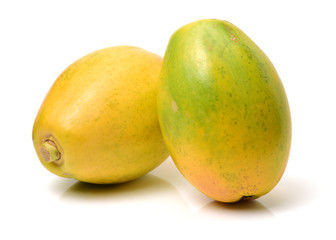 Papaya fruit isolated on a white background