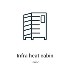 Infrared heat cabin outline vector icon. Thin line black infrared heat cabin icon, flat vector simple element illustration from editable sauna concept isolated stroke on white background