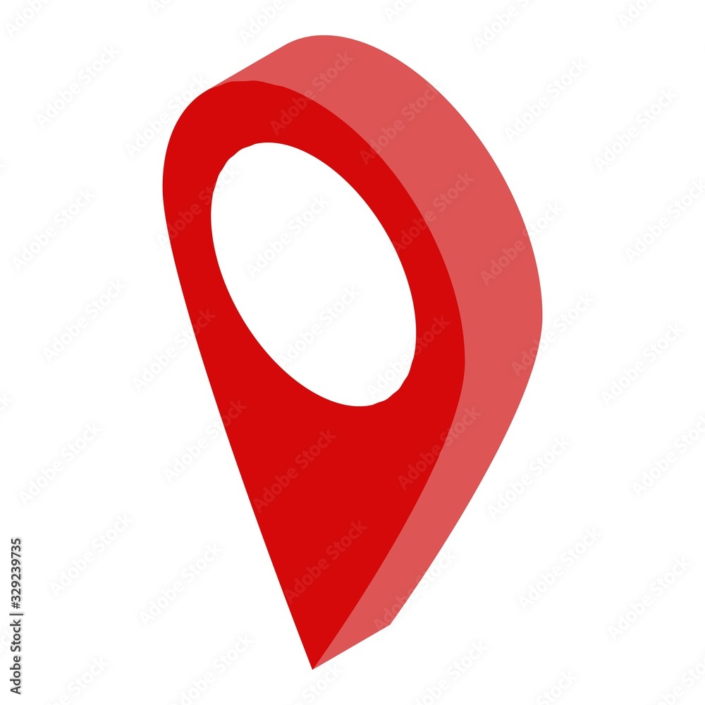 Poster red gps map pin icon. isometric of red gps map pin vector icon for web design isolated on white back