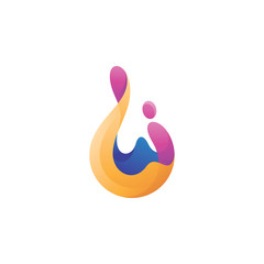 Abstract Gradient Color of Liquid Splash Vector logo