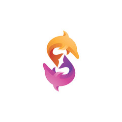 Animal Fish Dolphin Vector Logo Icon