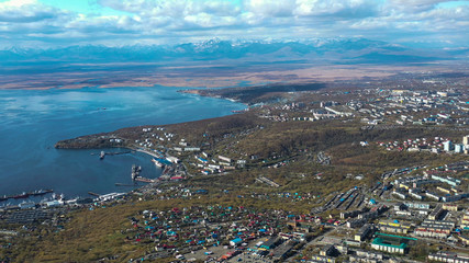 Aerial survey of Petropavlovsk-Kamchatsky, Russia