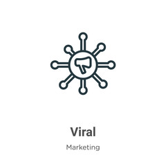 Fototapeta premium Viral outline vector icon. Thin line black viral icon, flat vector simple element illustration from editable marketing concept isolated stroke on white background