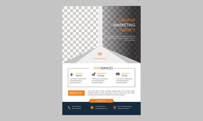 Corporate Flyer Layout with Graphic Elements
