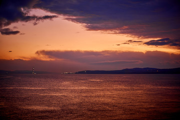 A beautiful view from Dardanelles strait at sunset