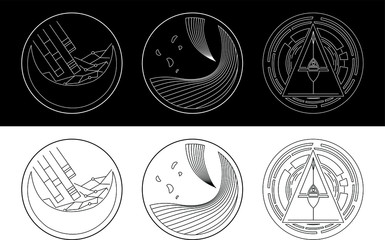 Abstract Zodiac Mystery Icon Pattern Set
