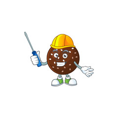 cool automotive cartoon character mascot of chokladboll