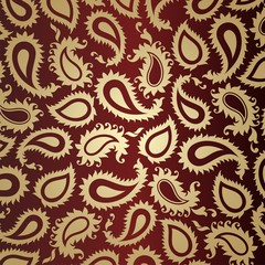 Naklejka premium traditional paisley floral pattern , textile , Rajasthan, India 