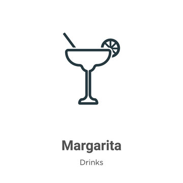 Margarita outline vector icon. Thin line black margarita icon, flat vector simple element illustration from editable drinks concept isolated stroke on white background