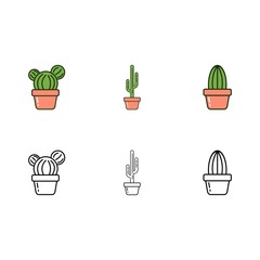 vector and cactus icons