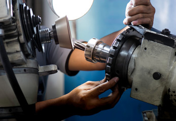 special tools regrinding endmill with machine tool-grinding. Use the skill of engineer.wheel make...