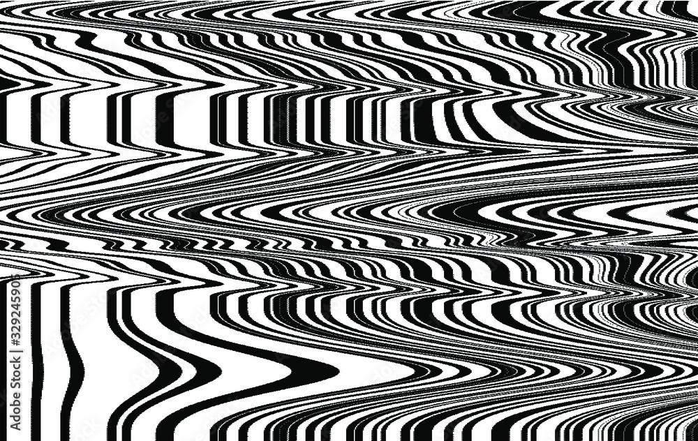 Aufkleber VHS static noise. Glitched and distorted image.