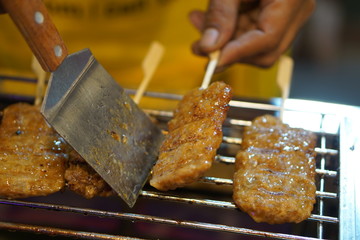 grilled steak on grill