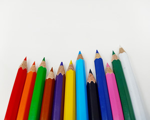 Color pencils isolated on white background
