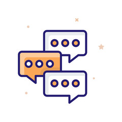 Naklejka premium Business Dialog Vector illustration Outline Filled With Color Background and Investment icon.