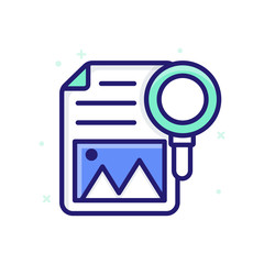 Obraz premium Case Study Vector illustration Outline Filled With Color Background and Investment icon.