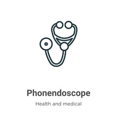 Phonendoscope outline vector icon. Thin line black phonendoscope icon, flat vector simple element illustration from editable health and medical concept isolated stroke on white background