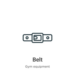 Obraz premium Belt outline vector icon. Thin line black belt icon, flat vector simple element illustration from editable gym equipment concept isolated stroke on white background