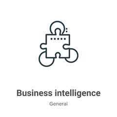 Business intelligence outline vector icon. Thin line black business intelligence icon, flat vector simple element illustration from editable general concept isolated stroke on white background