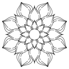 Circle flower of mandala with floral ornament pattern,Vector mandala relaxation patterns unique design with nature style, Hand drawn pattern,Mandala template for page decoration cards, book, logos